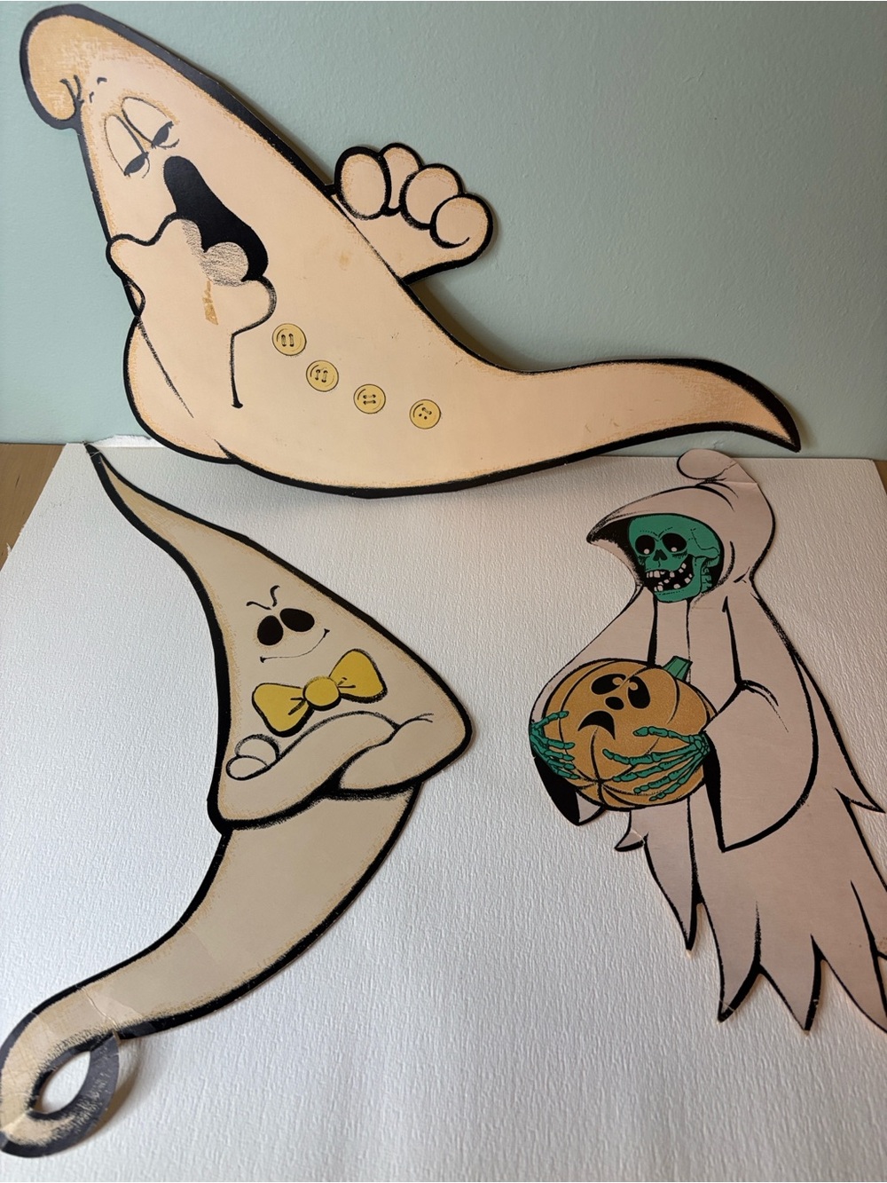 Vintage Glow-in-the-dark Halloween Ghost Die Cuts